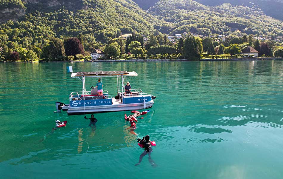 Planète apnée vue bateau